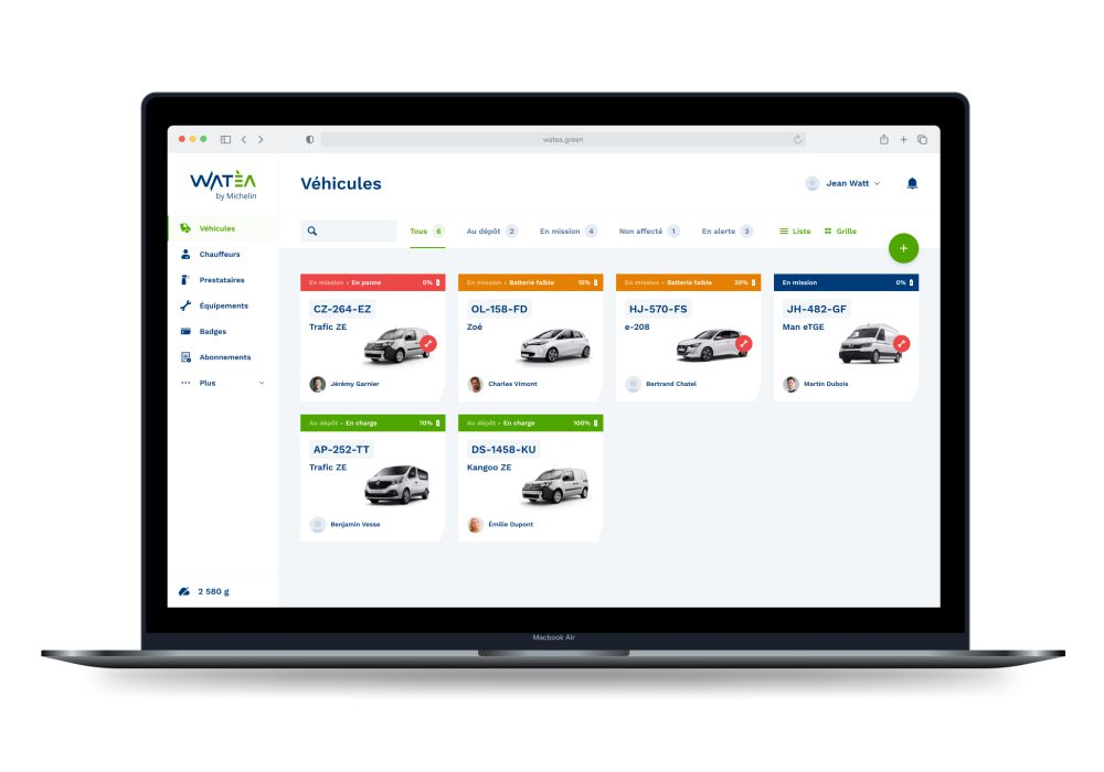Le portail Watèa by Michelin, outil innovant de gestion de flotte de véhicules utilitaires électriques